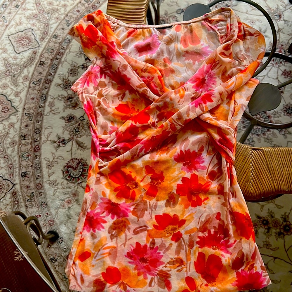 Minimalist sheer blouse, wrap design
